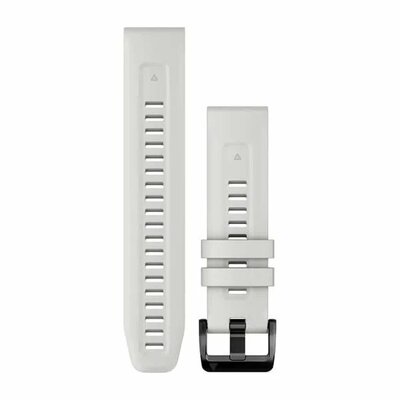 Garmin QuickFit Armband 22mm, Silikon, weiß, schwarze Schnalle (Fenix 7/6/5, Epix 2, MARQ, etc.)
